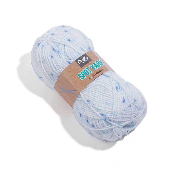Crafty Things Spot Yarn 50g White/Aqua (Case of 6), knitting