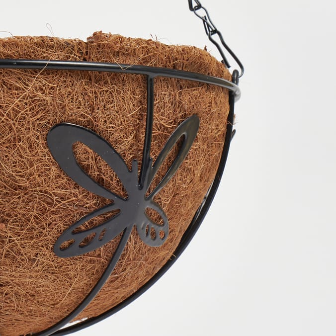 Jardin 2 Hanging Baskets 12" Butterfly garden, gardens, chain, metal