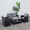 The Outdoor Living Collection: Oxford Sofa Set - Black