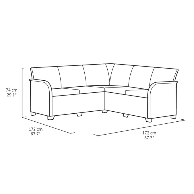 Keter: Rosalie 5 Seater Corner Set - Graphite