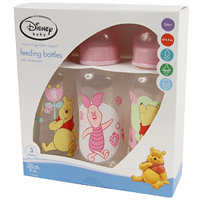 Disney Feeding Bottles 3 Pack: Winnie the Pooh Pink