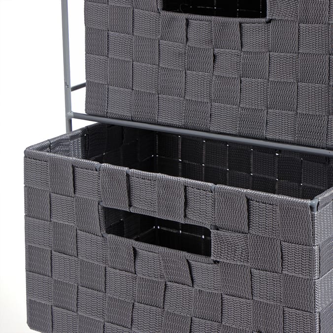 Home Collections 4 Drawer Fabric Storage Grey, 60680, 60680b