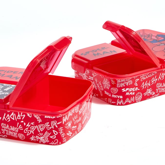 Spiderman 3 Compartment Lunch Box Red (Case of 2), 8412497513208
