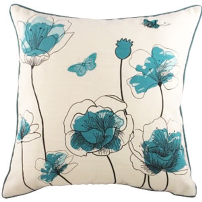Deluxe Textiles Cushion Teal Home Bargains