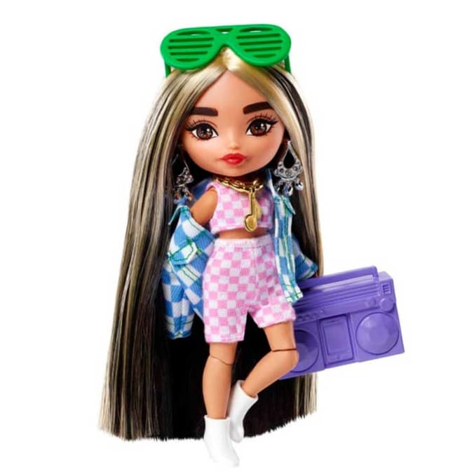 Barbie: Extra Mini Doll - Check Dress, 65510, 21606, 194735055401,  194735055388, 194735055371, barbie, barbie doll, check dress, extra mini  doll, toys, dolls