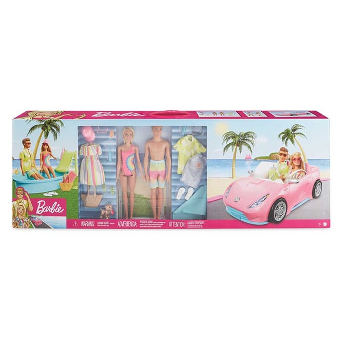 Barbie pool and convertible best sale bundle playset