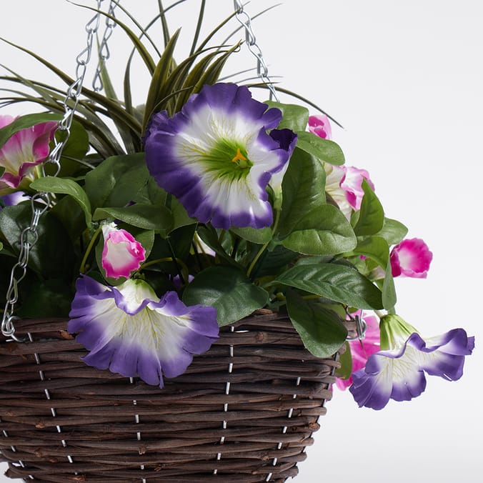Jardin Artificial Round Hanging Basket Purple/Pink, 31375, 31375d