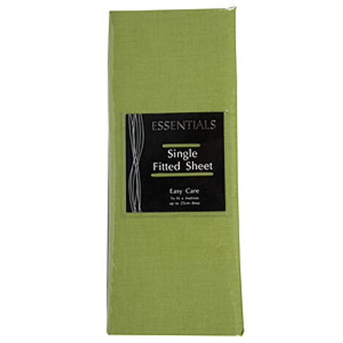 Essentials Olive Fitted Sheet bedding Home Bargains