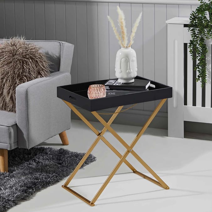 Home Essentials Black Tray Table