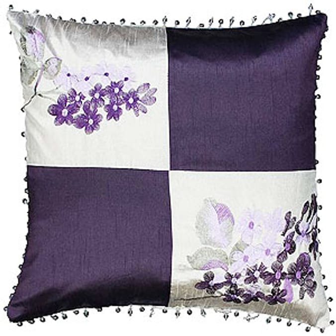 Catherine Lansfield Cushion: Francesca (Plum)