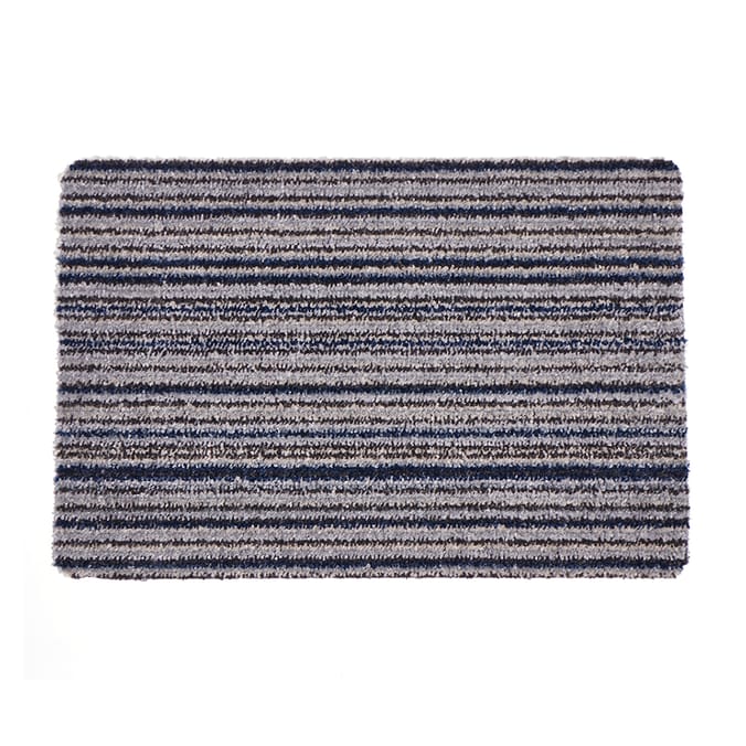Design Studio Luxury Indoor Washable Doormat Navy Stripe, doormat