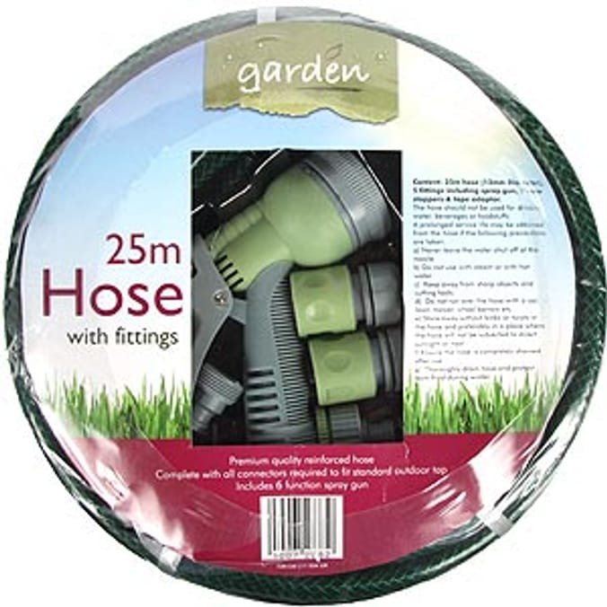 Garden 25M Hose With Fittings Home Bargains