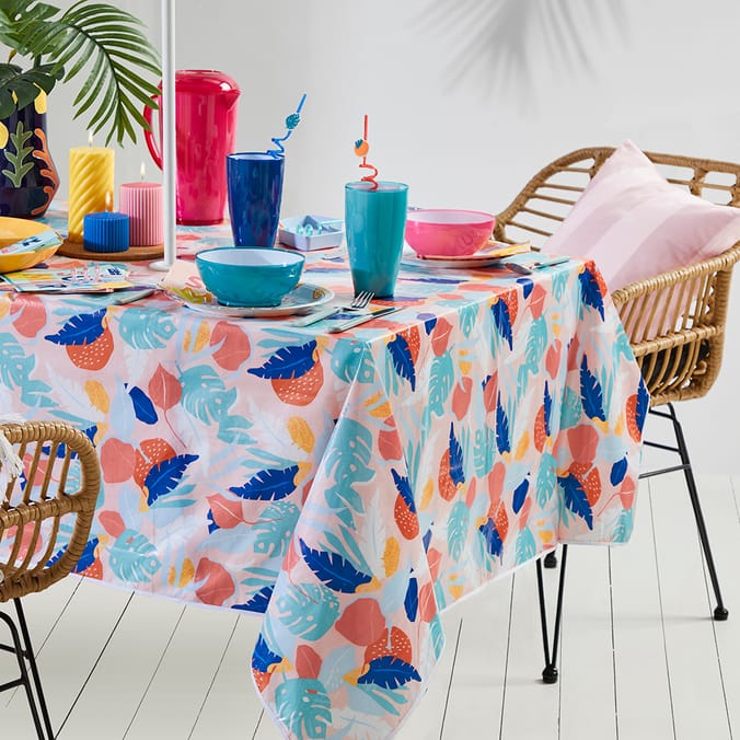 Hello Summer PVC Patio Tablecloth Multicolour leaf, 21932, 21932d