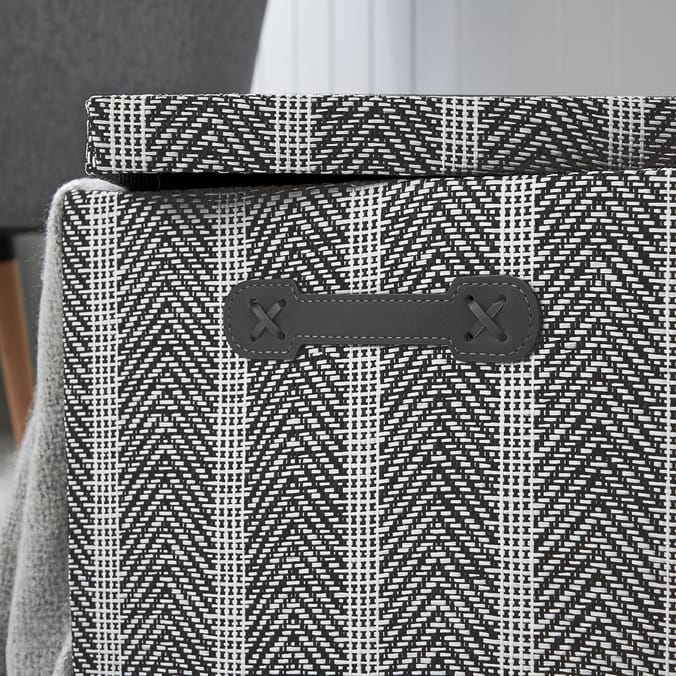 Home Collections Foldable Fabric Storage Box Chevron Black, black