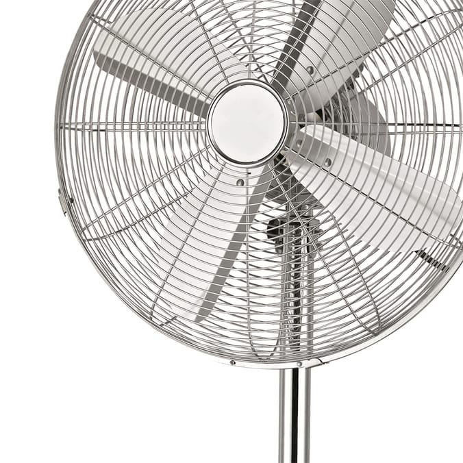 Pifco 16" Pedestal Fan Chrome, 76686, metal, chrome, standing, tall