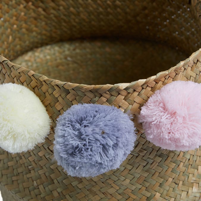 Home Collections: Pom Pom Seagrass Basket