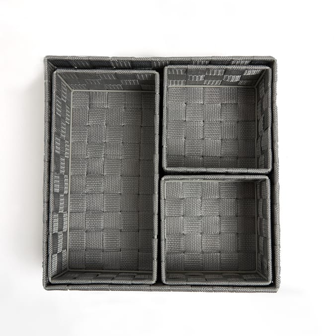 Home Collections Set Of 4 Storage Baskets Grey, 43941, 10439418