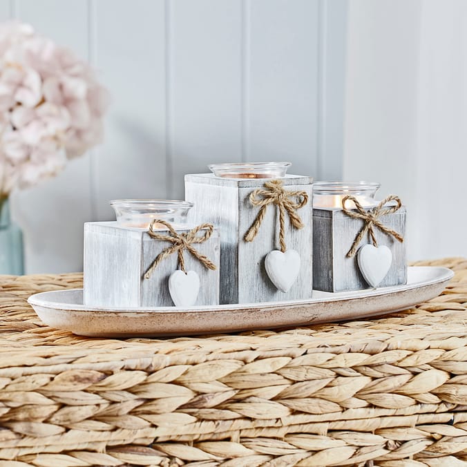 Home Collections Hamptons: Wooden Candle Holder Set, Home Collections, candle  holder, holder, candle, decor, home decor, indoor, flame, heart detail,  31715, 22128, 10317150