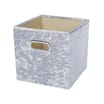 Home Collections: Crushed Velvet Storage Cube - Silver