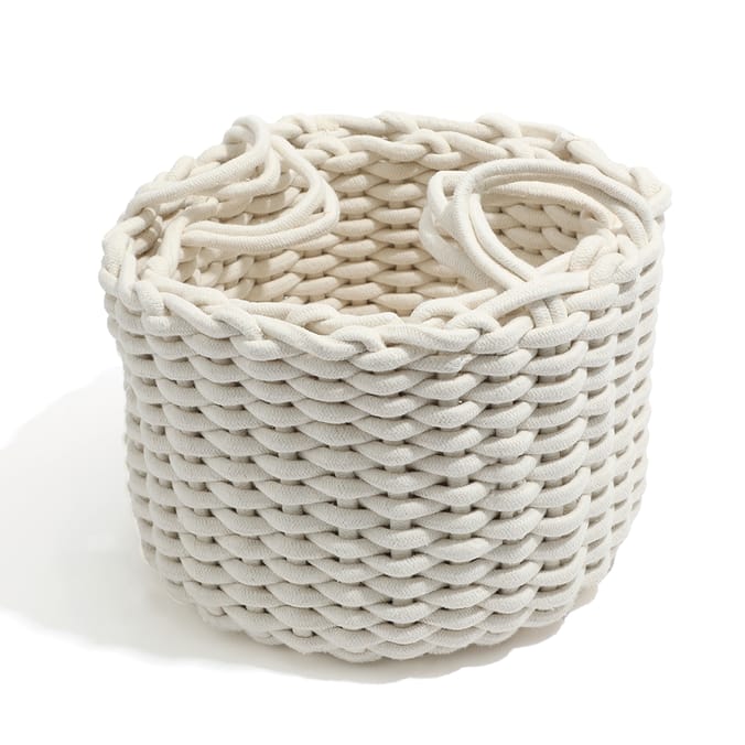 Home Collections Round Cotton Rope Storage 2 Pack Cream, Home