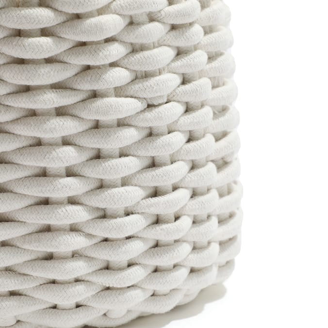 Home Collections Round Cotton Rope Storage 2 Pack Cream, Home