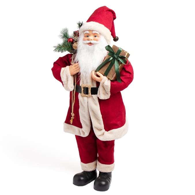 Festive Feeling: 60cm Traditional Red Standing Santa, decorations ...