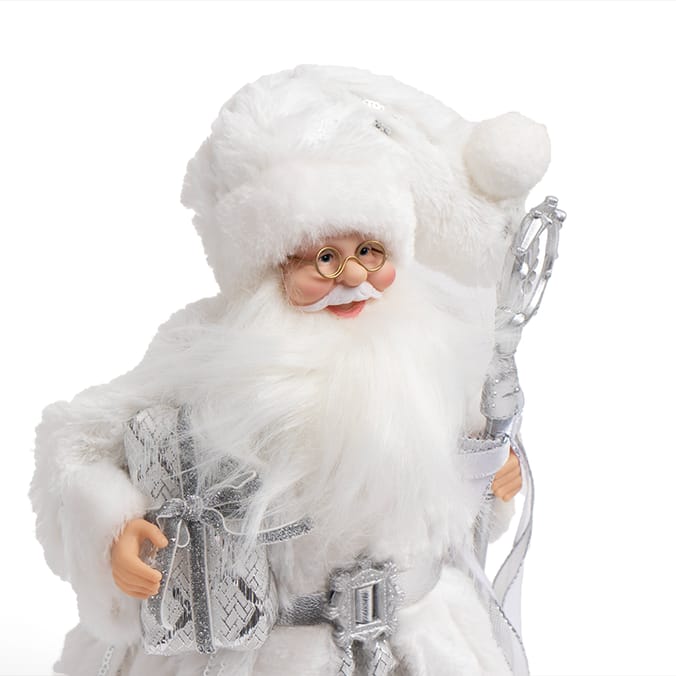 Festive Feeling Santa Tree Topper Silver/White, christmas xmas