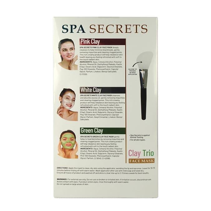 Spa Secrets: Clay Trio Face Mask Gift Set