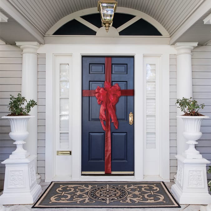 Festive Feeling: Organza Door Bow - Red