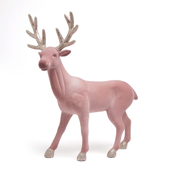 Festive Feeling: 20" Flocked Velvet Reindeer