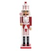 Festive Feeling: 15" Wooden Traditional Nutcracker - Red & White