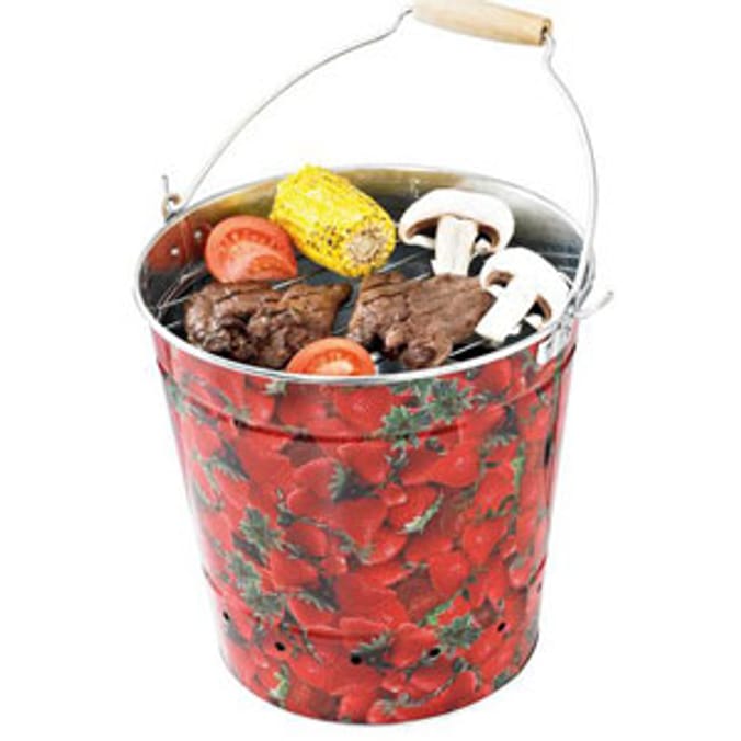 BBQ Fun Bucket Barbecue (Strawberries Design) Home Bargains