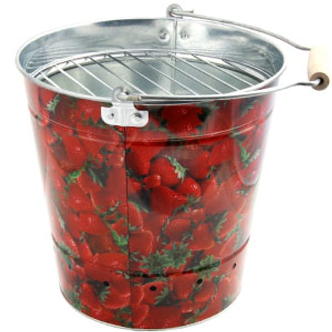 BBQ Fun Bucket Barbecue (Strawberries Design) Home Bargains