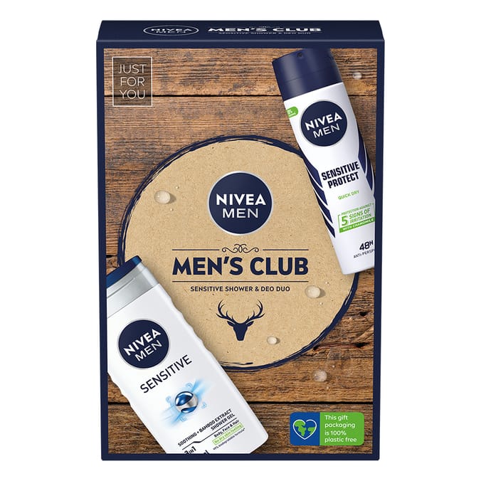 Nivea Men Men's Club Shower & Deo Duo Gift Set Sensitive, gift gifts