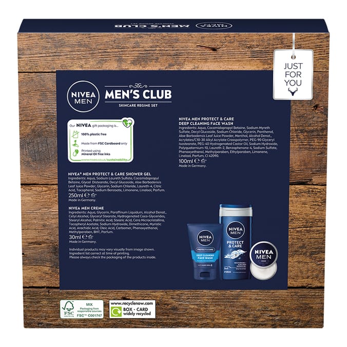 Nivea Men Men's Club Skincare Regime Set, gift gifts set sets men man