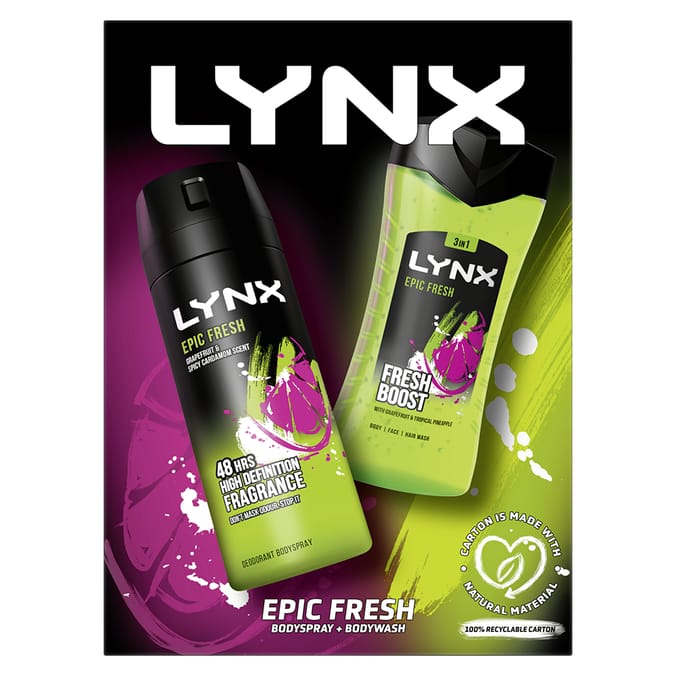 LYNX Epic Fresh Duo Gift Set, 08233, 8720182263384m for him his man
