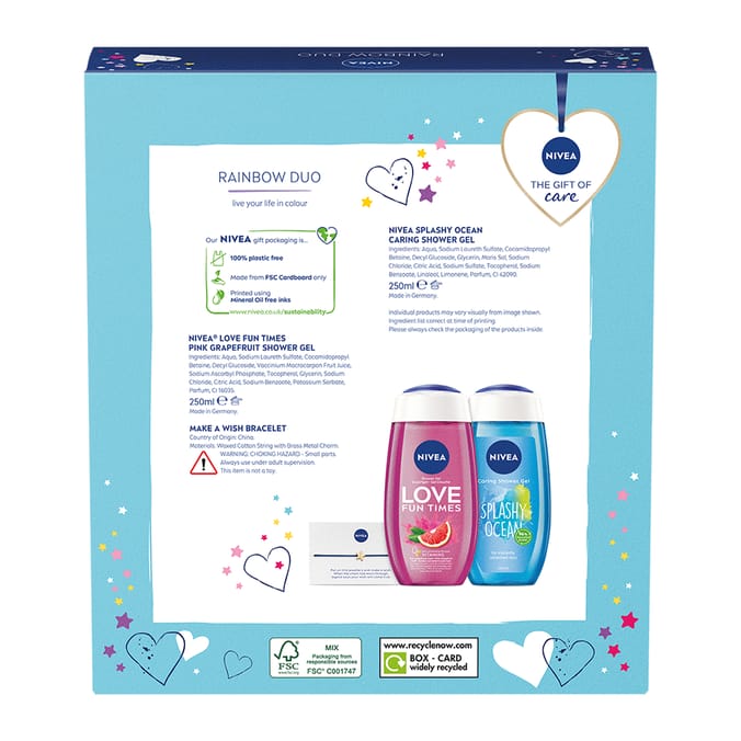 Nivea Rainbow Duo Gift Set, 06103, 5025970013091, Home Bargains