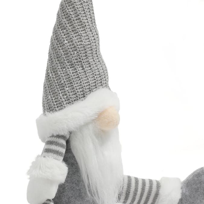 Festive Feeling Sitting Gonk Grey, christmas, xmas, door, keep, stop