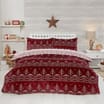 Home Collections: Christmas Fairisle Printed Fleece Red Duvet Set