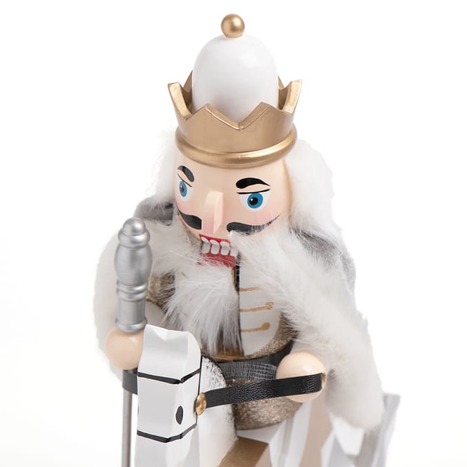 Festive Feeling Nutcracker On Rocking Horse Silver, operating