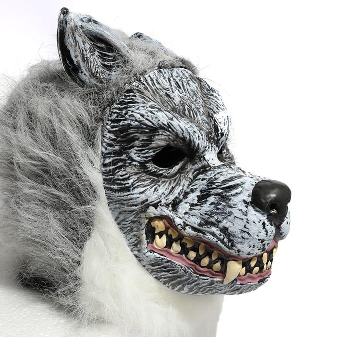 HallowScream Werewolf Mask Grey, 04144, halloween, masks, scary