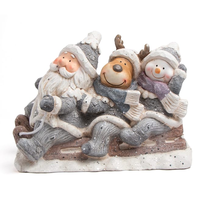 Festive Feeling Christmas Character Sled LED Ornament Home Bargains