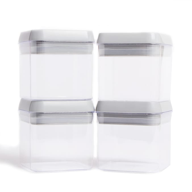 Kitchen Solutions 4 Square Lock Storage 1.1l Grey, container Home