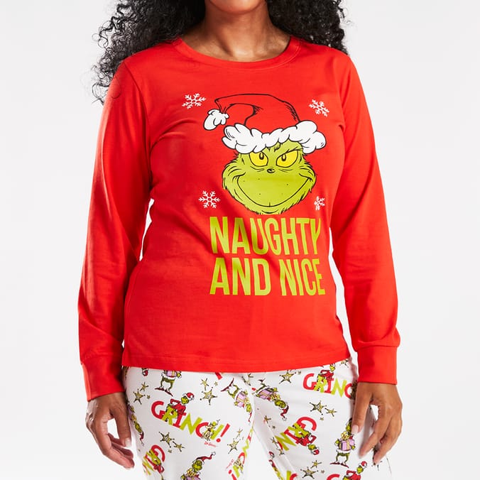 Ladies Womens THE GRINCH DR SEUSS SUPERSOFT FLEECE Pyjamas Cosy PJ SET UK  10-24