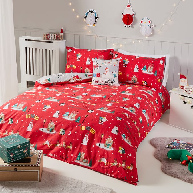 Christmas Buddies Single Duvet Cover "Ho Ho Ho", bedding Christmas