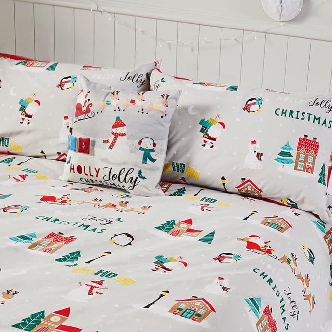 Christmas Buddies Single Duvet Cover "Ho Ho Ho", bedding Christmas