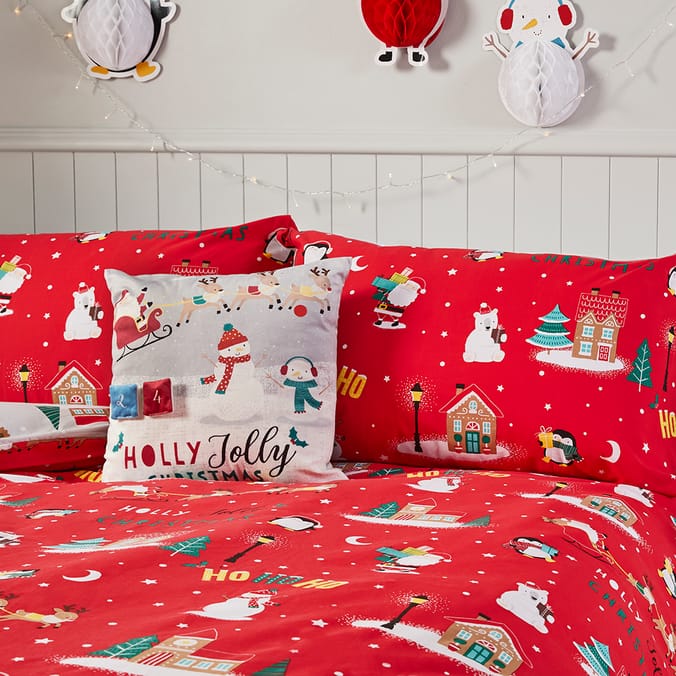 Christmas Buddies Single Duvet Cover "Ho Ho Ho", bedding Christmas