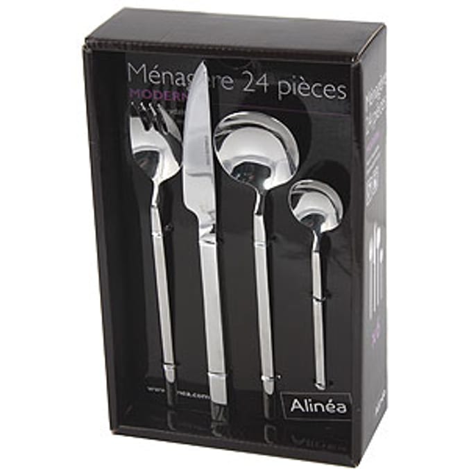 24 Piece Menagere Modern Cutlery Set Home Bargains