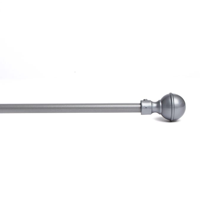 Extendable Metal Curtain Pole With Ball Finial Grey Home Bargains