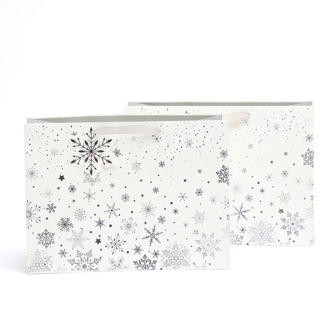 Festive Feeling Christmas Gift Bags (8 Pack) Silver, wrapping, bags